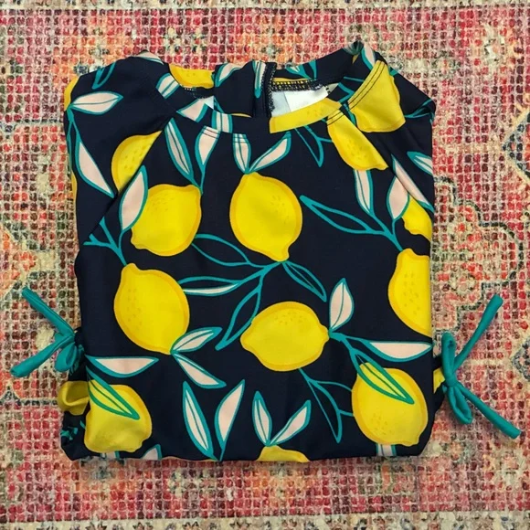 Cat & Jack Lemon Print Swimsuit - Picture 3 of 4